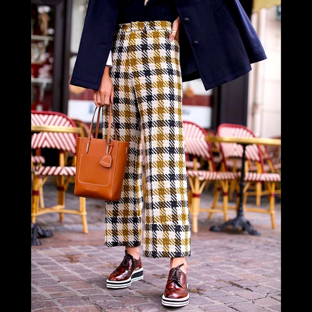 ISO SEA tweed houndstooth pants